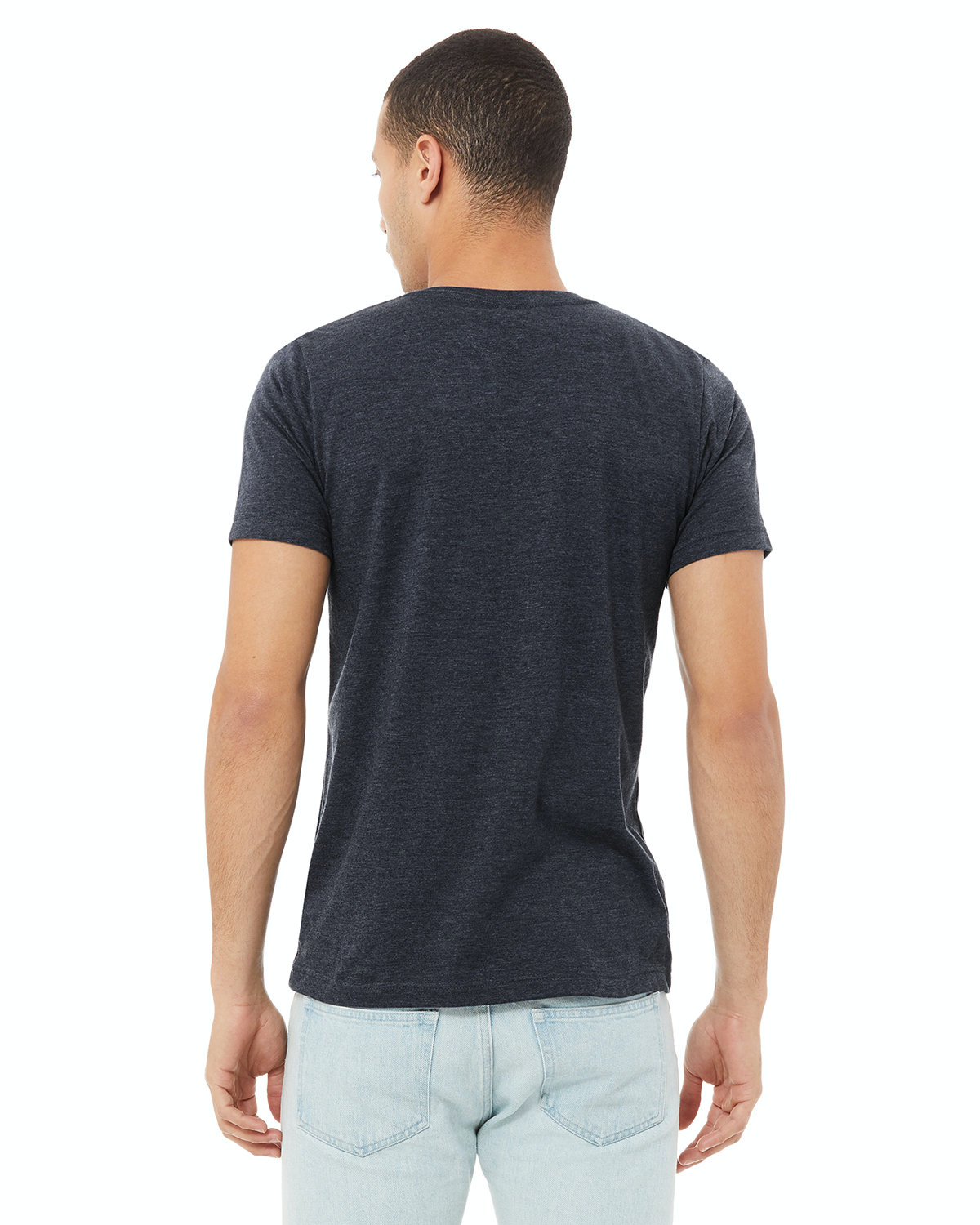 Unisex Jersey Short-Sleeve V-Neck T-Shirt - Heather Navy
