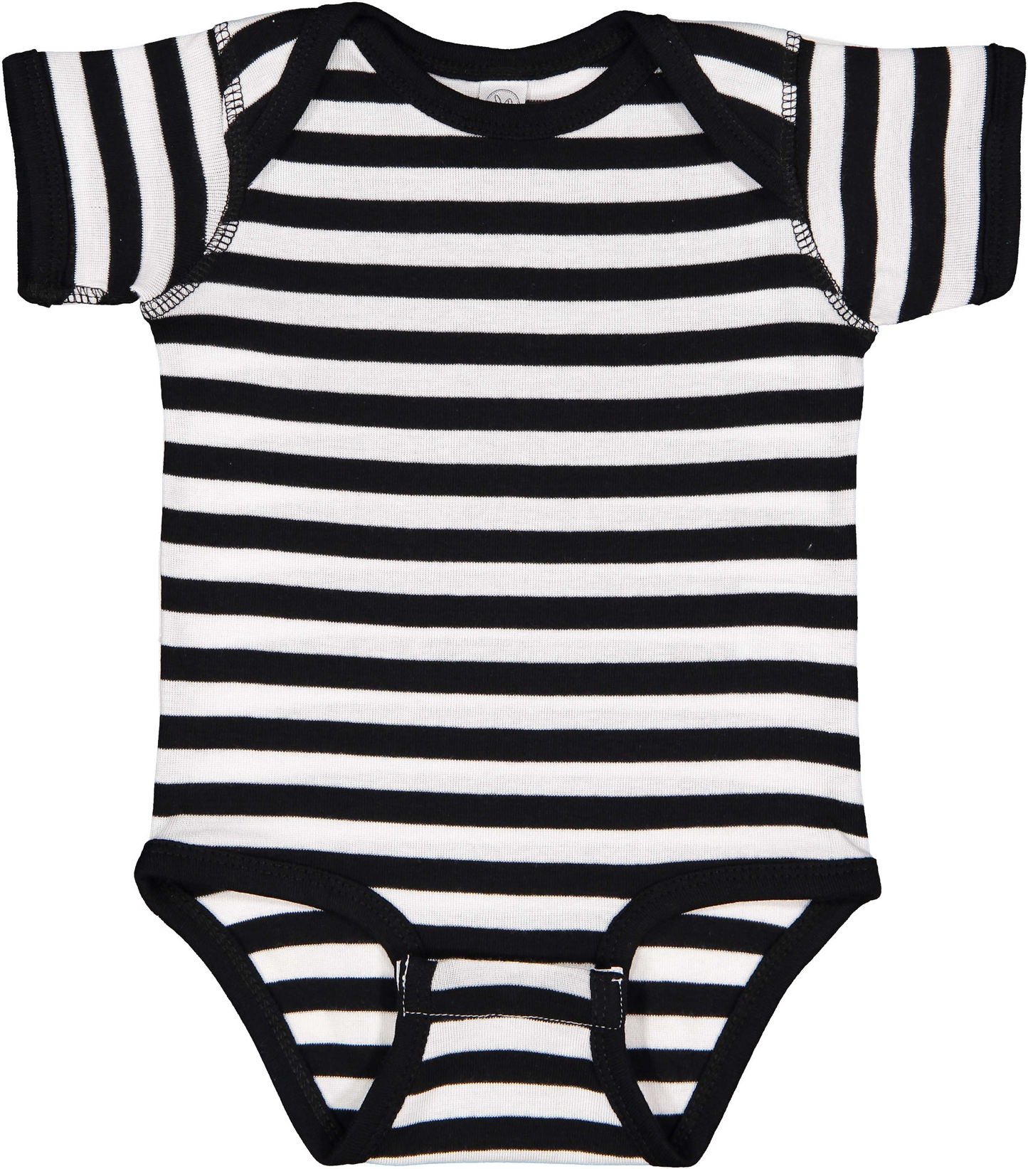 Infant Baby Rib Bodysuit - Black / White Str