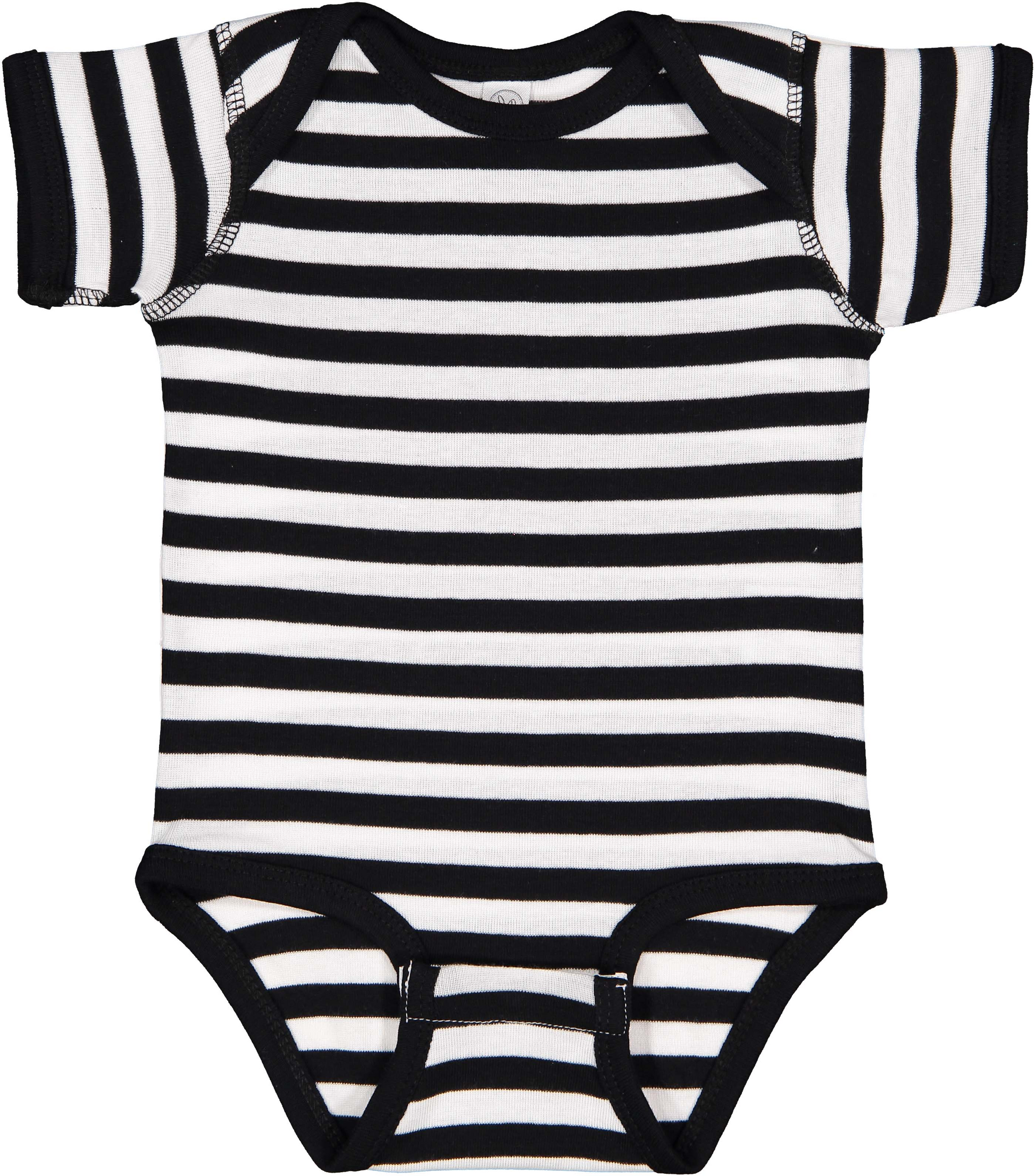 Infant Baby Rib Bodysuit - Black / White Str