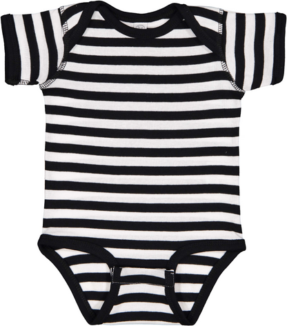 Infant Baby Rib Bodysuit - Black / White Str