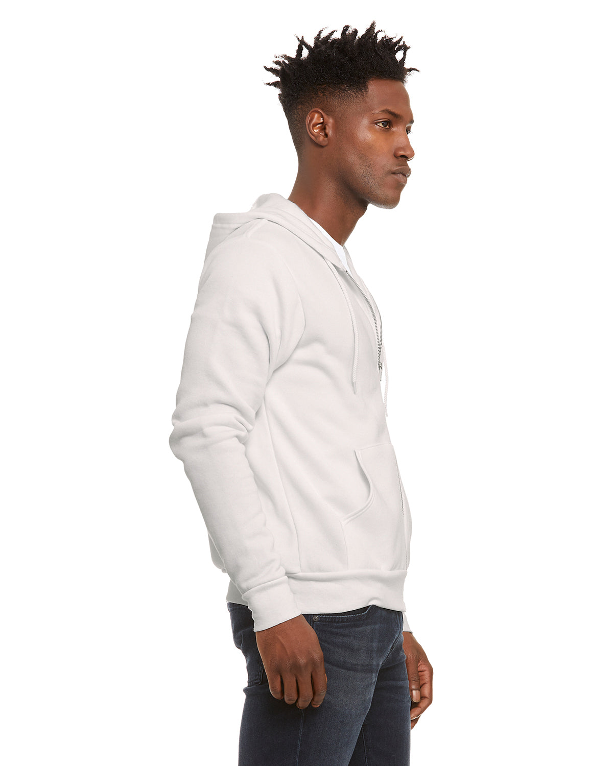 Unisex Poly-Cotton Sponge Fleece Full-Zip Hoodie - Vintage White