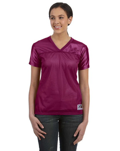 Women's Junior Fit Replica Football T-Shirt - Maroon