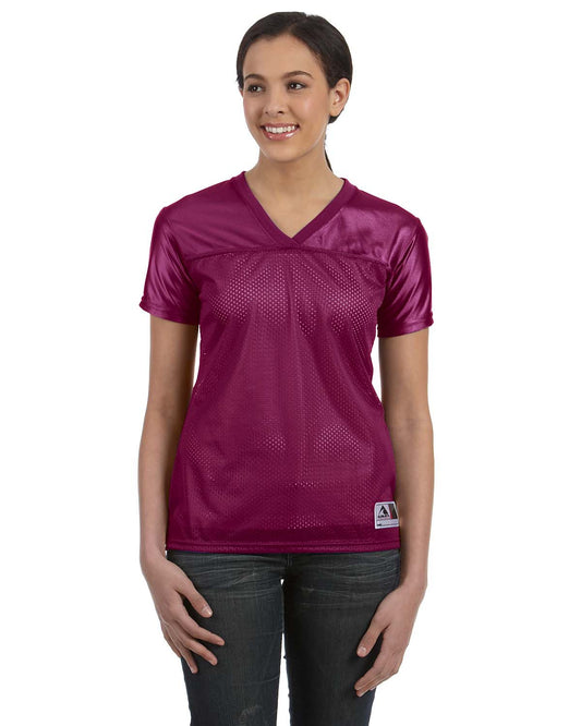 Women's Junior Fit Replica Football T-Shirt - Maroon