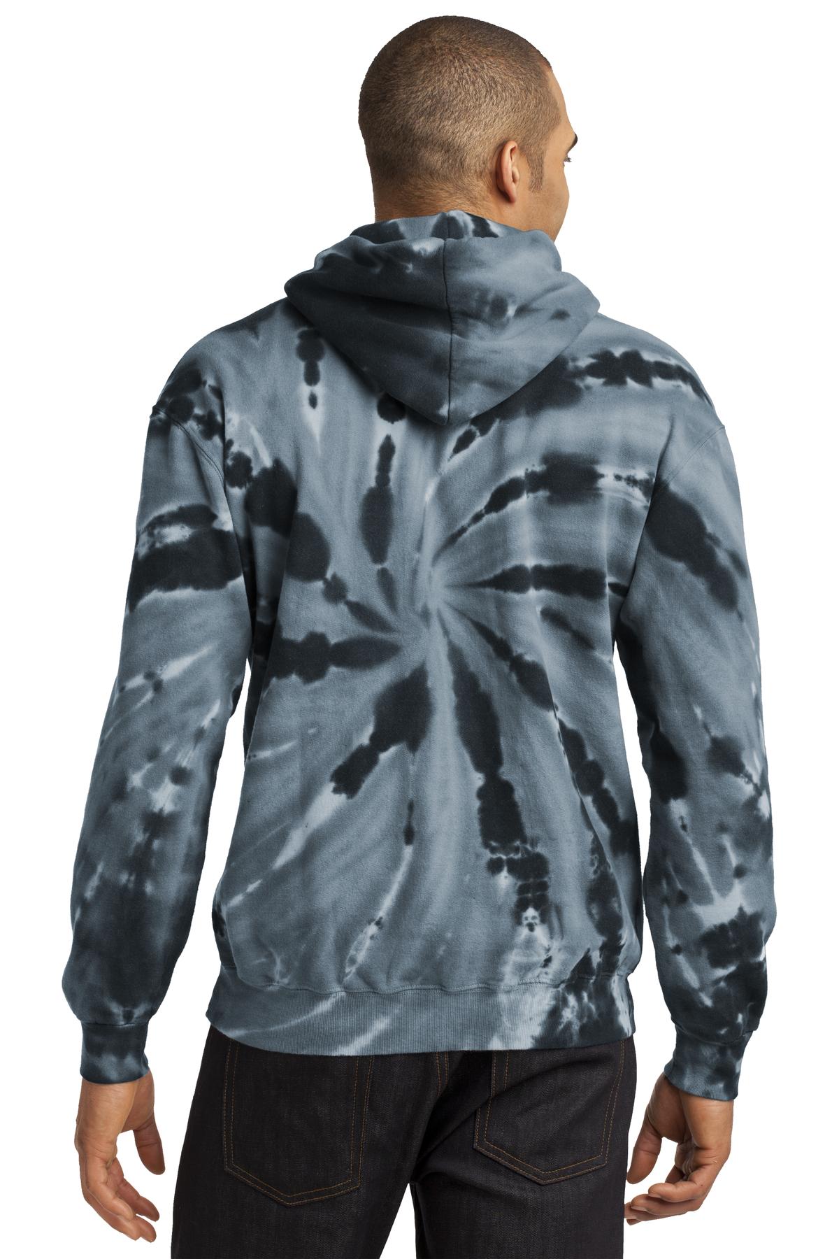 Unisex Tie-Dye Pullover Hoodie - Black
