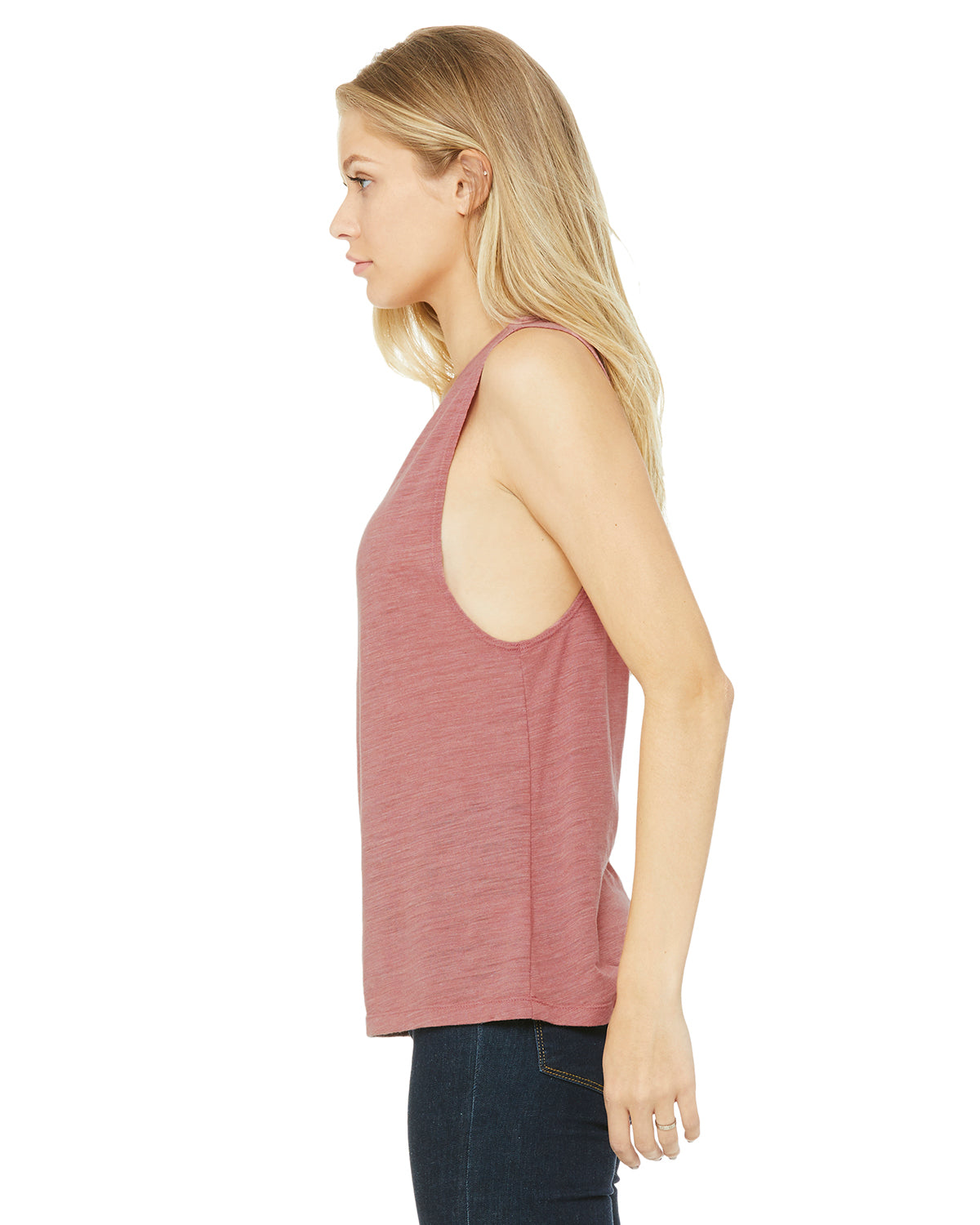 Women's Flowy Scoop Muscle Tank - Mauve Slub