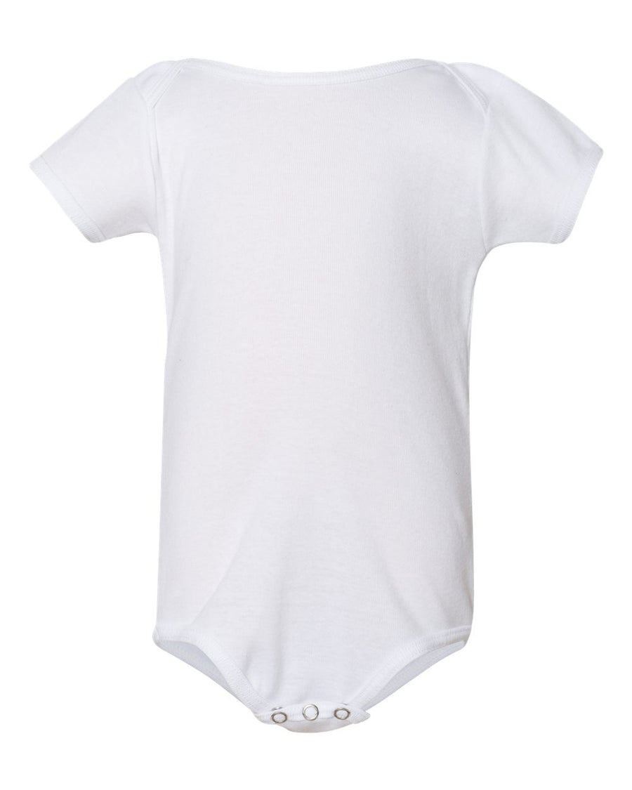 Infant Baby Rib Short-Sleeve One-Piece - White