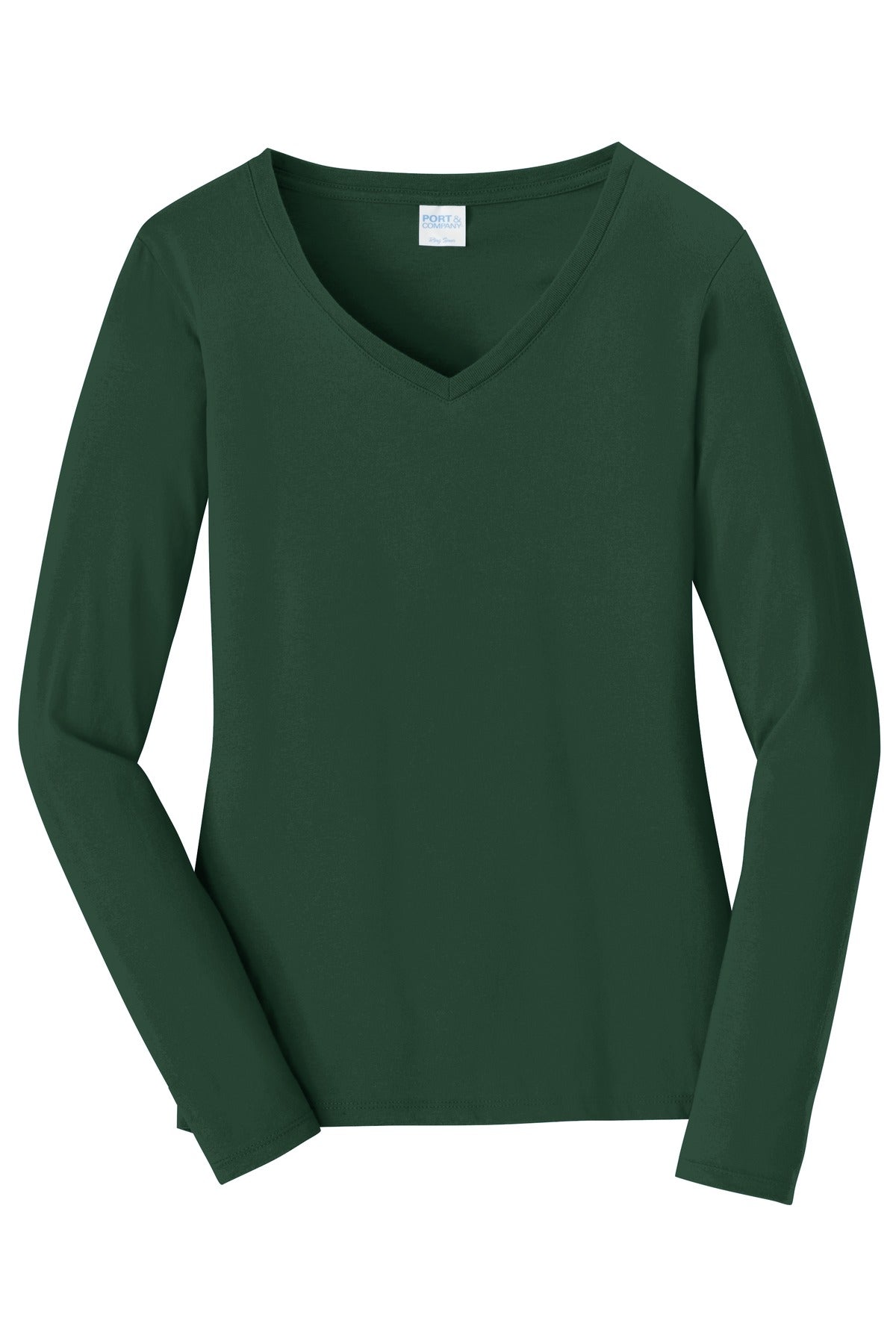 Women's Long Sleeve Fan Favorite V-Neck Tee - Forest Green