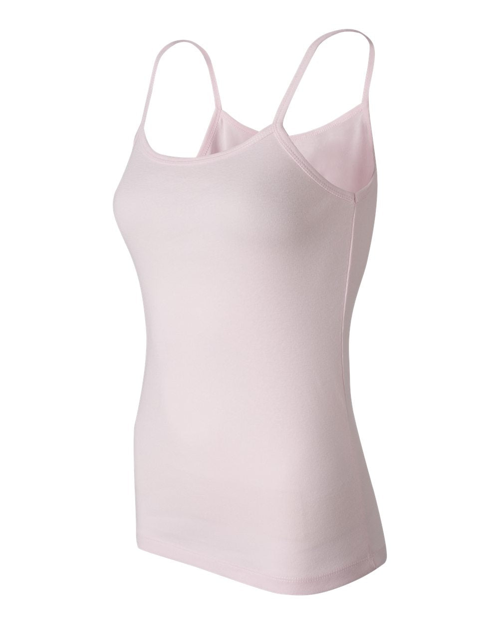 Women's Baby Rib Spaghetti Strap Tank - Pink