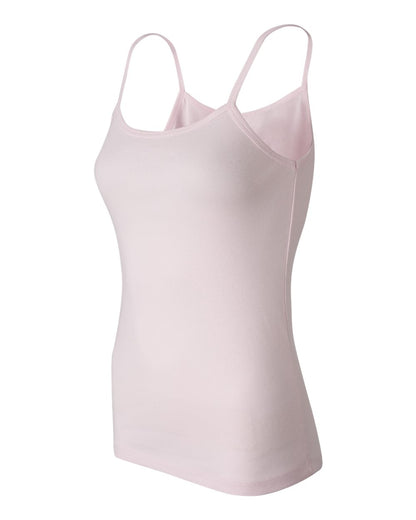 Women's Baby Rib Spaghetti Strap Tank - Pink