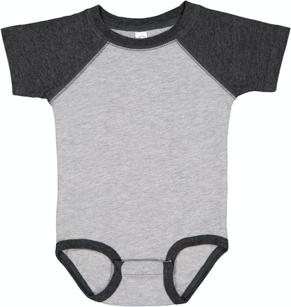 Infant Baseball Bodysuit - Vintage Heather / Vintage Smoke