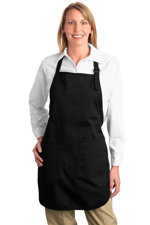 Full-Length Apron with Pockets - Black