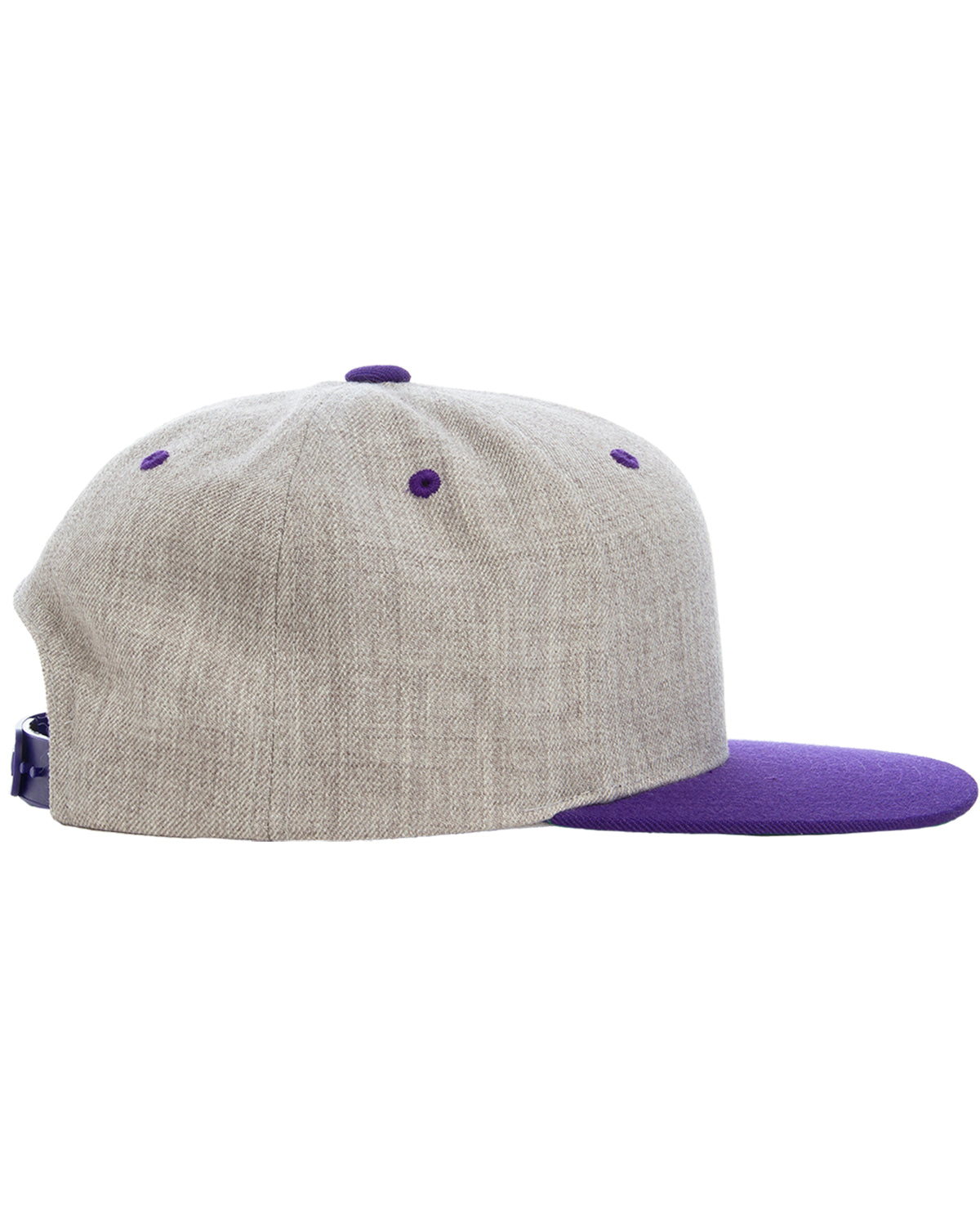 Unisex 6-Panel Structured Flat Visor Classic Two-Tone Snapback - Heather / Purple
