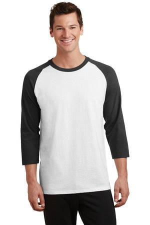 Unisex Core Blend 3/4-Sleeve Raglan Tee - White / Jet Black