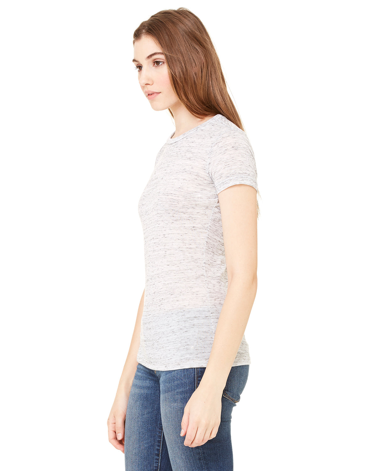 Women's Cotton/Polyester Tee - White Marble