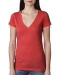 Women's Triblend Deep V - Vintage Red