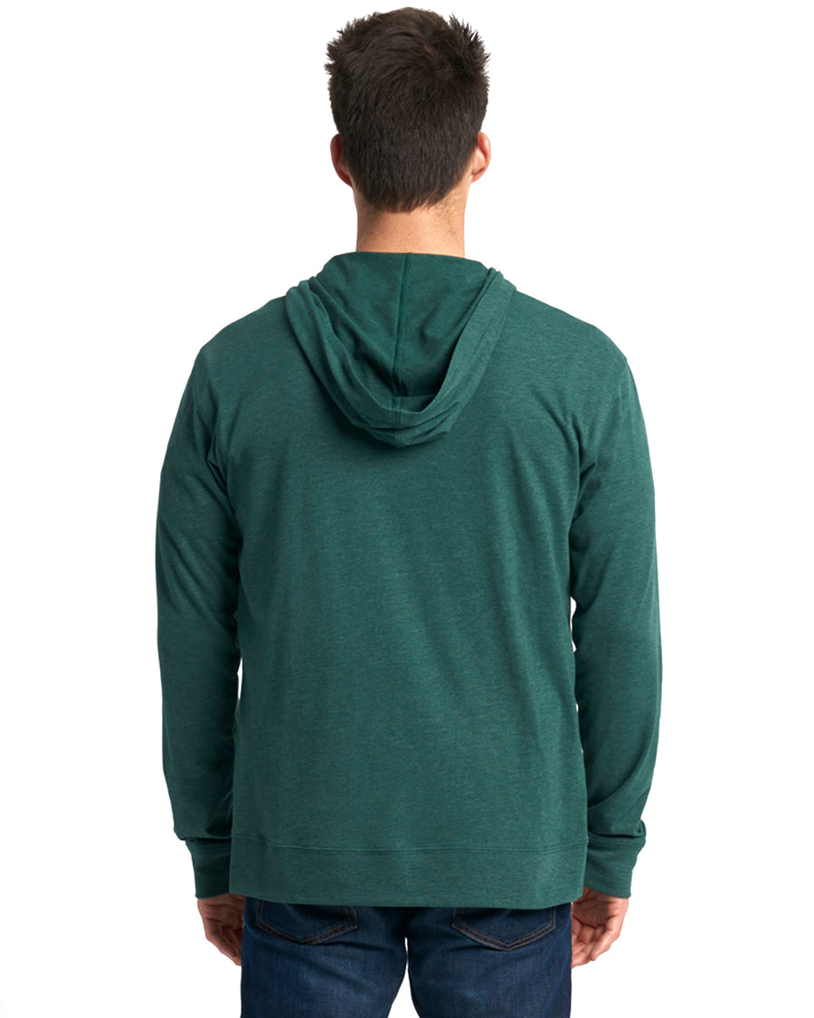 Unisex Sueded Full-Zip Hoodie - Heather Forest Green