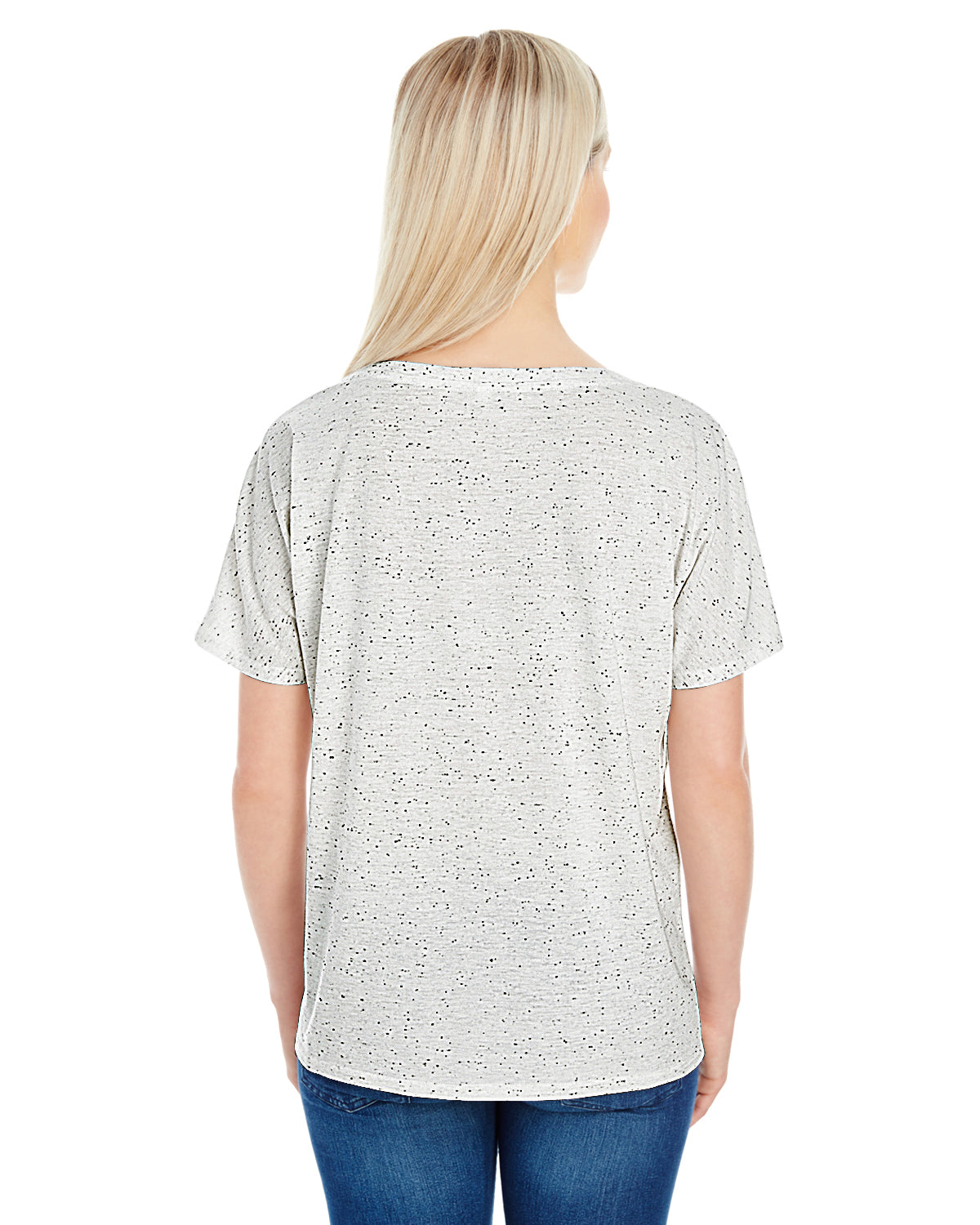 Women's Triblend Fleck Short-Sleeve V-Neck T-Shirt - Cream Fleck