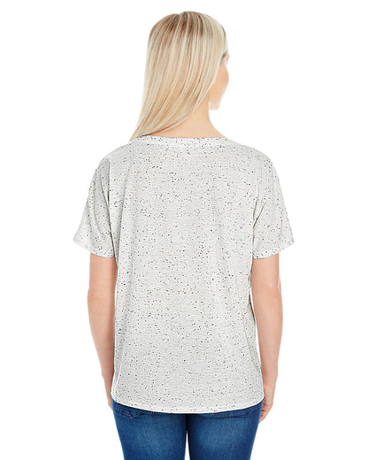 Women's Triblend Fleck Short-Sleeve V-Neck T-Shirt - Cream Fleck