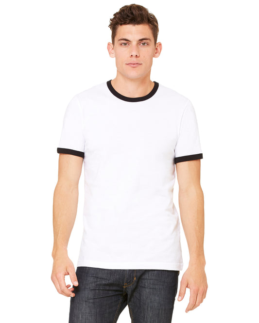 Men's Jersey Short-Sleeve Ringer T-Shirt - White / Black