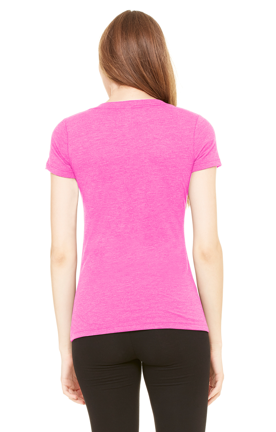 Women's Triblend Short-Sleeve Deep V-Neck T-Shirt - Berry Triblend