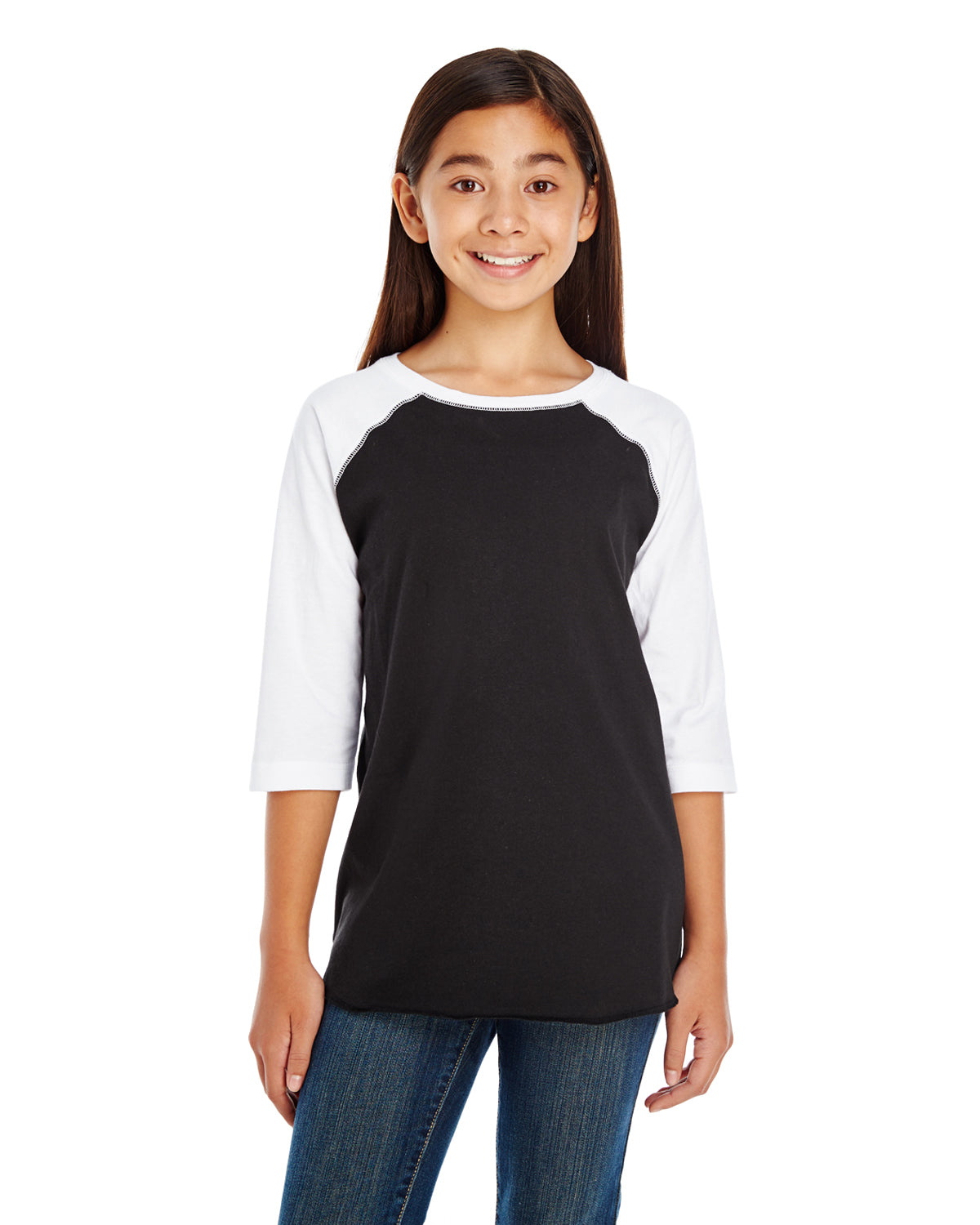 Youth Baseball T-Shirt - Black / White