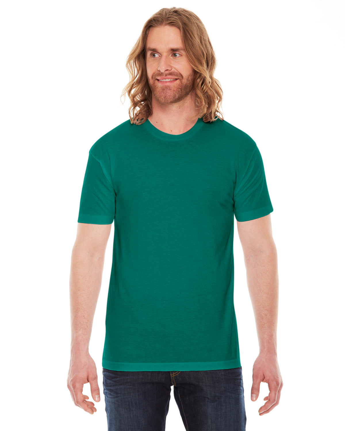 Unisex Poly-Cotton Short-Sleeve Crewneck - Evergreen