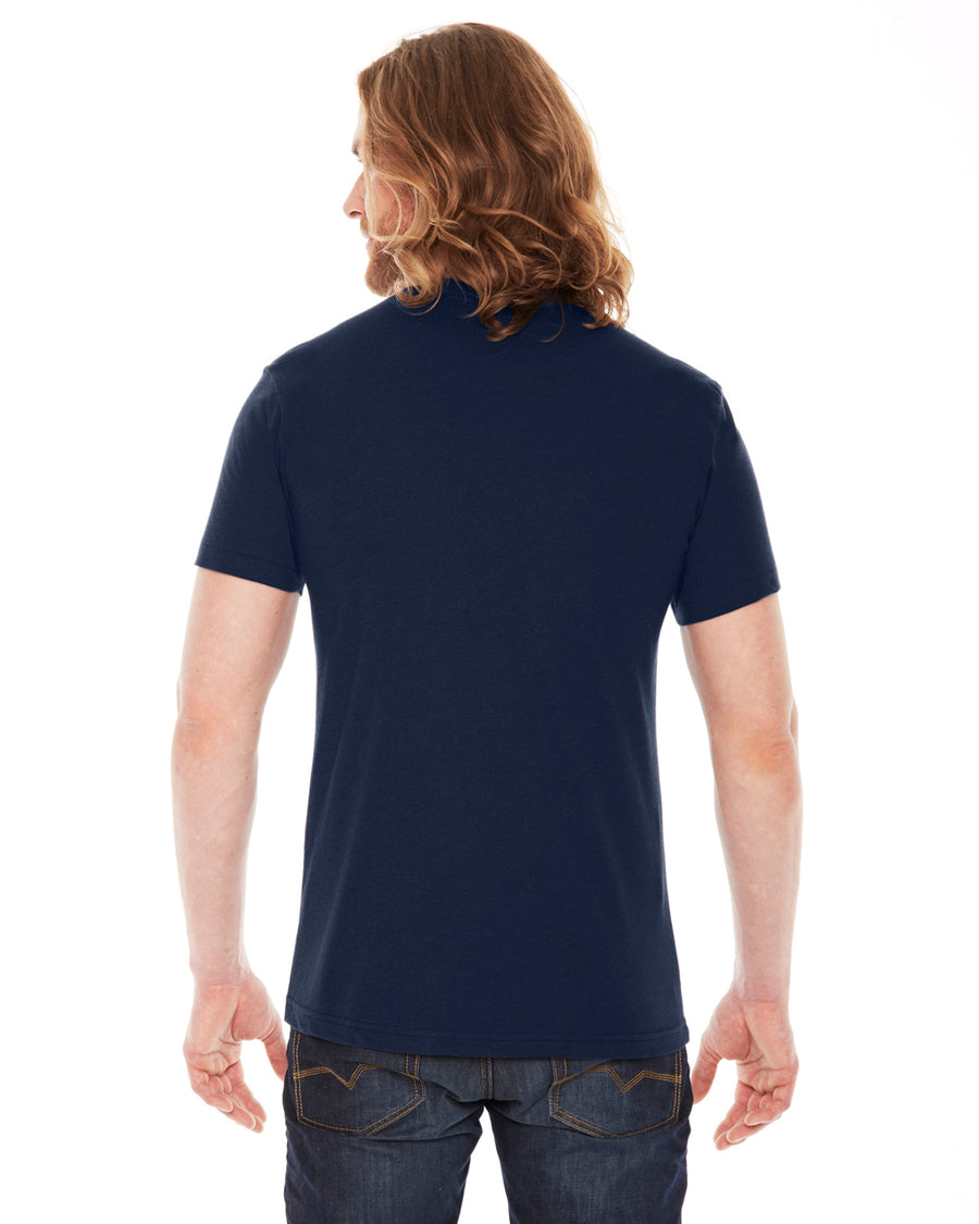 Unisex Poly-Cotton Short-Sleeve Crewneck - Navy