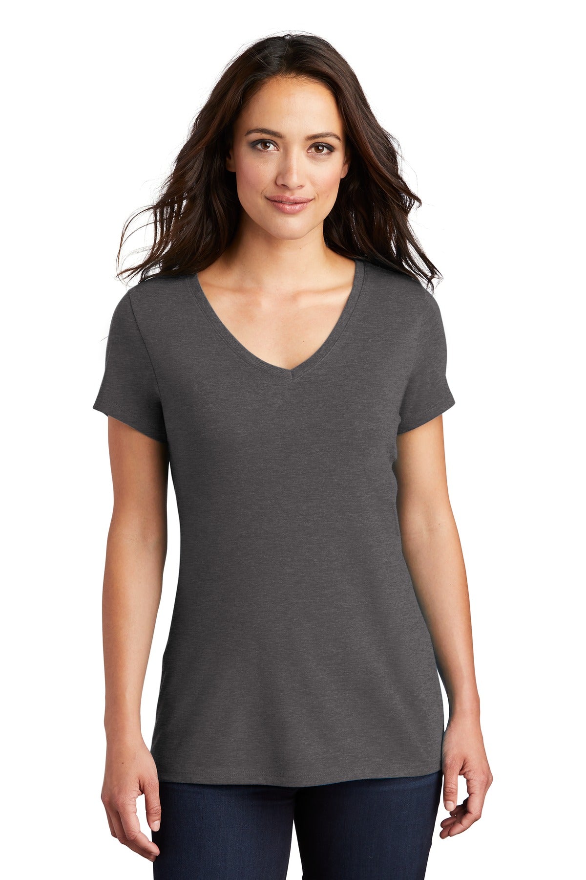 Women's Perfect Tri V-Neck Tee - Heather Charcoal