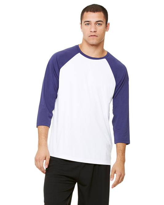 Unisex Baseball T-Shirt - White / Sport Navy
