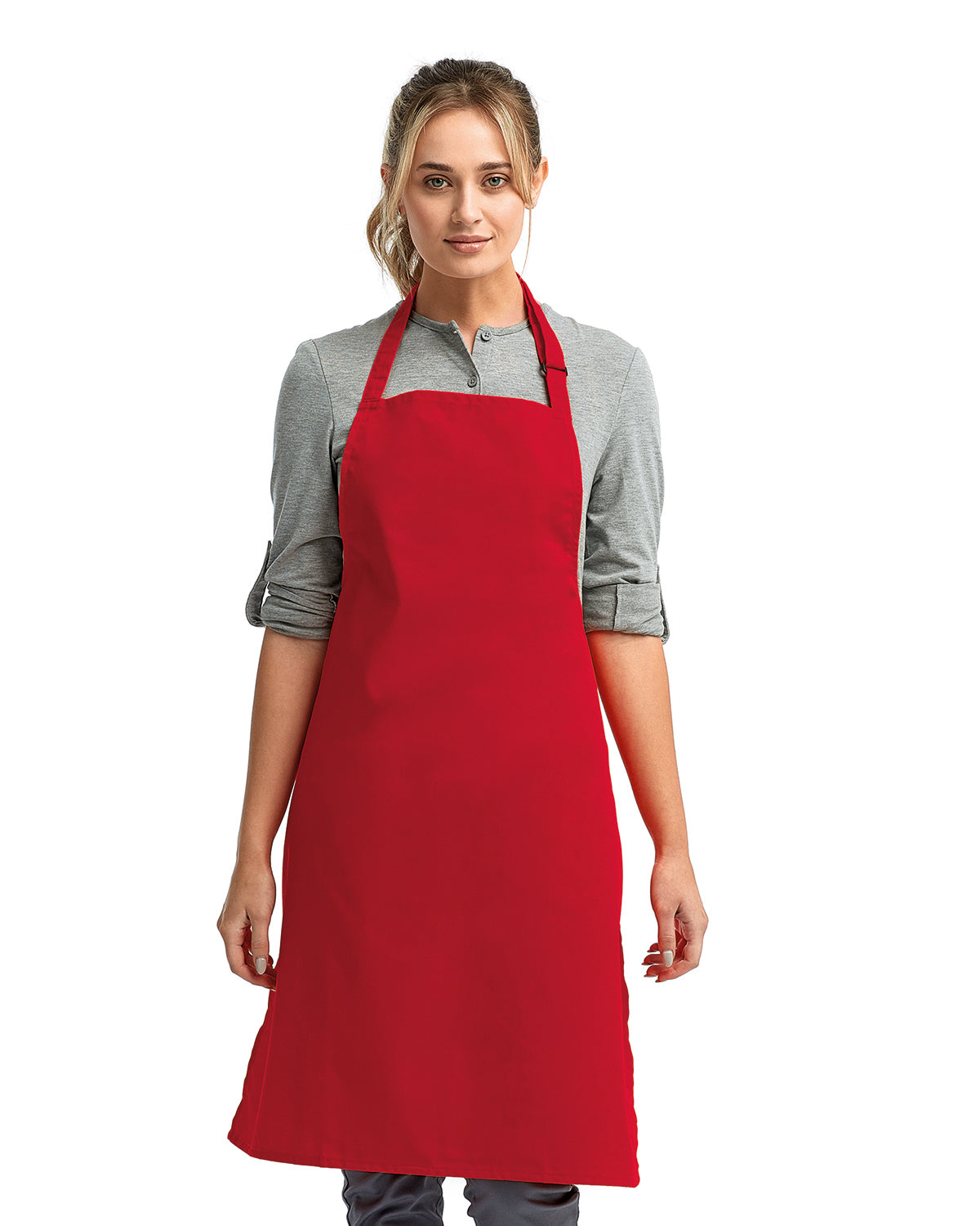 Unisex Recycled Bib Apron - Red