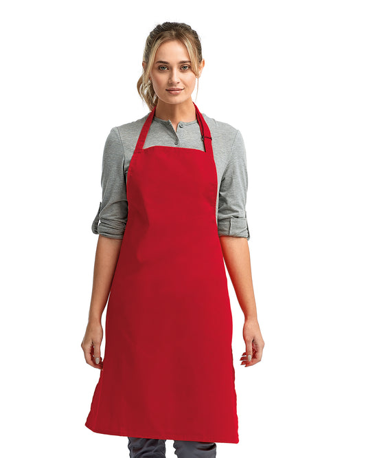 Unisex Recycled Bib Apron - Red