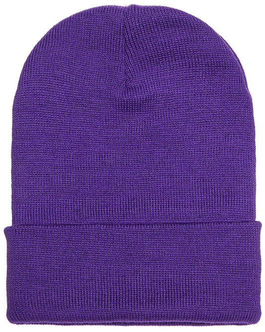 Unisex Cuffed Knit Beanie - Purple