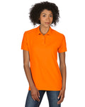 Women's Double Piqué Polo - Safety Orange