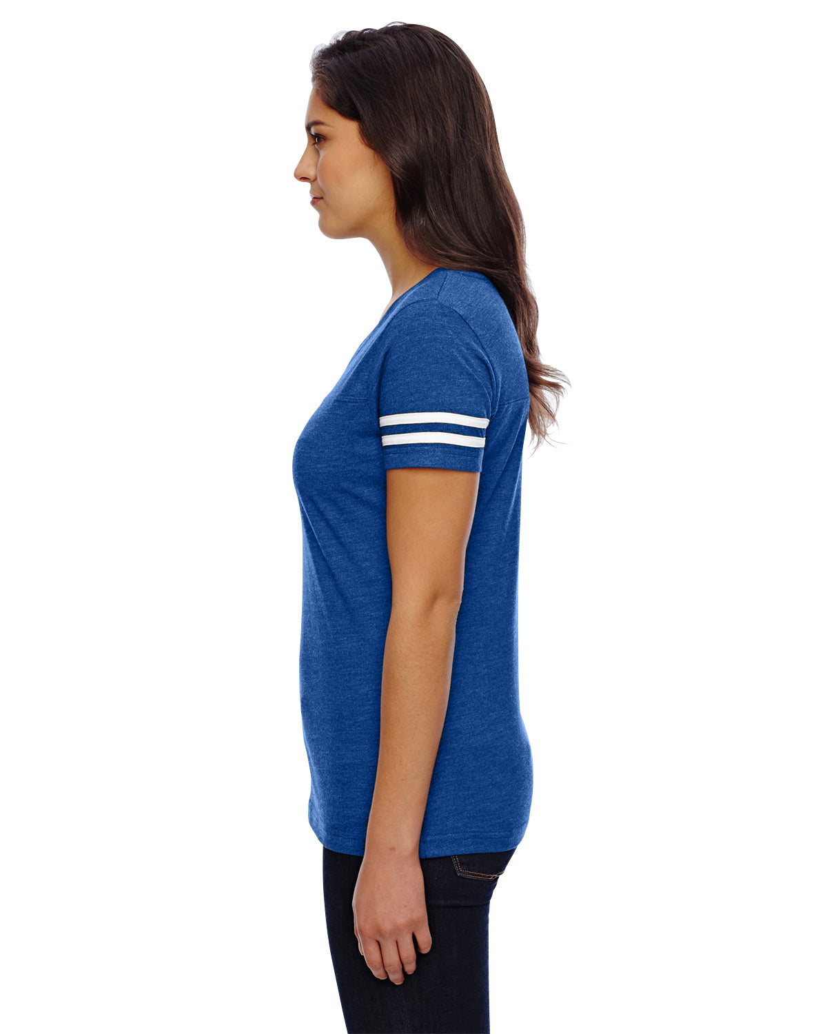 Women's Football T-Shirt - Vintage Royal / Blend White