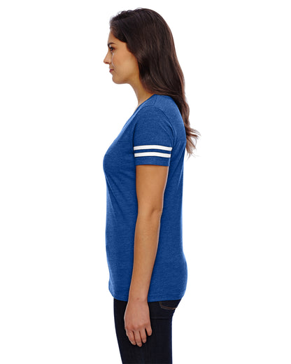 Women's Football T-Shirt - Vintage Royal / Blend White