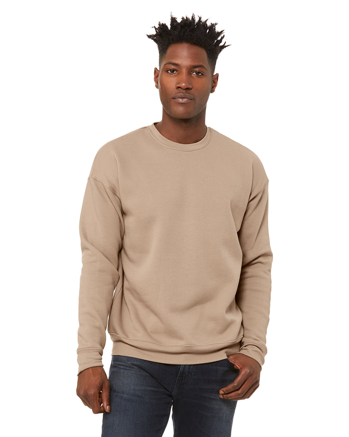Unisex Drop Shoulder Fleece - Tan