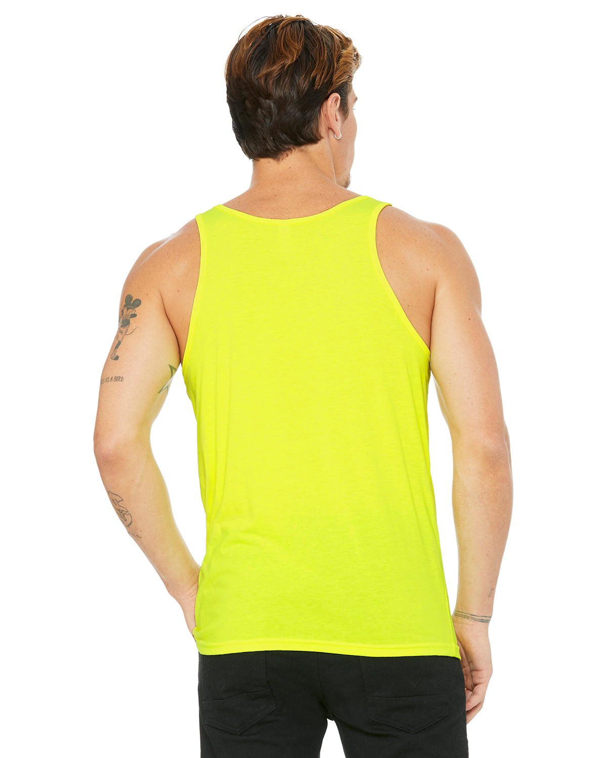 Unisex Heather CVC Tank - Neon Yellow