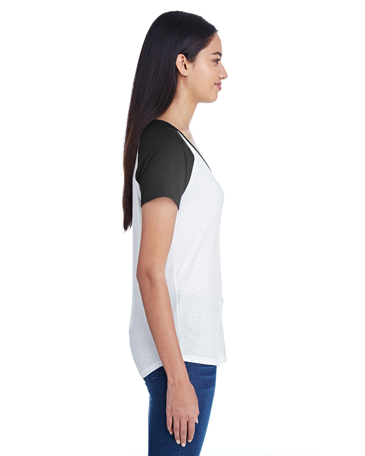 Women's Tri-Blend Raglan T-Shirt - White / Black