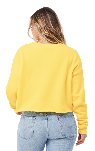 Women's Cropped Fleece Crew - Yellow