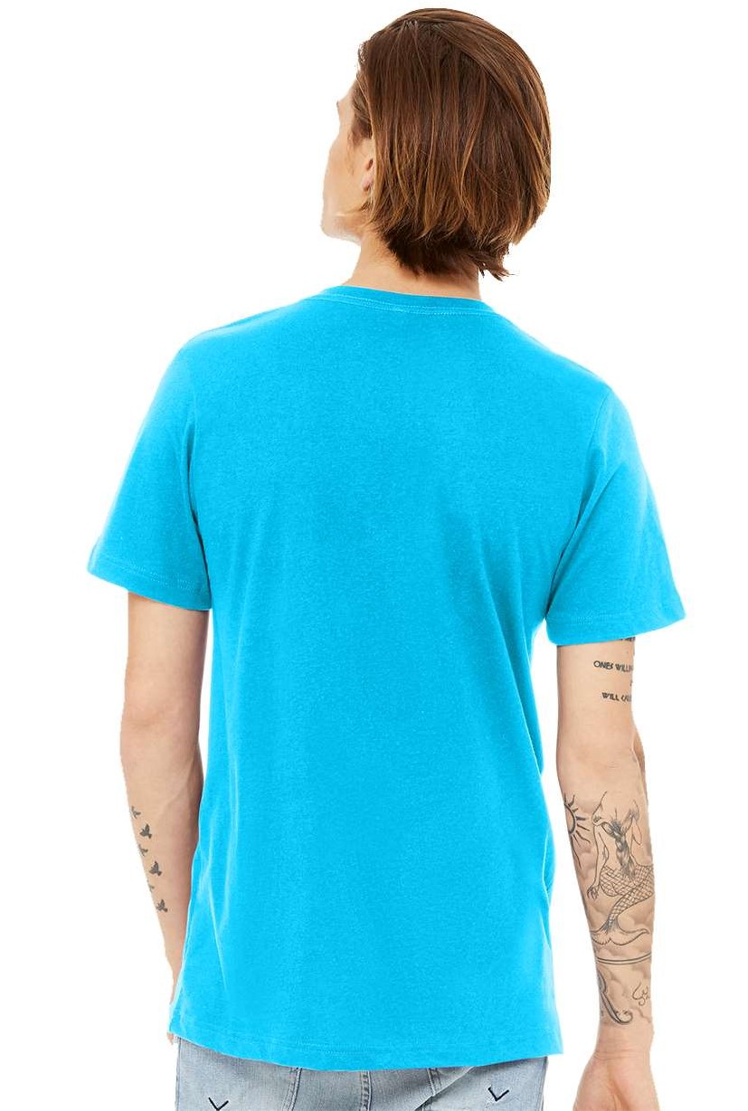 Unisex Jersey Short-Sleeve V-Neck T-Shirt - Neon Blue