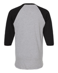 Unisex Fine Jersey Raglan Tee - Heather Gray / Black