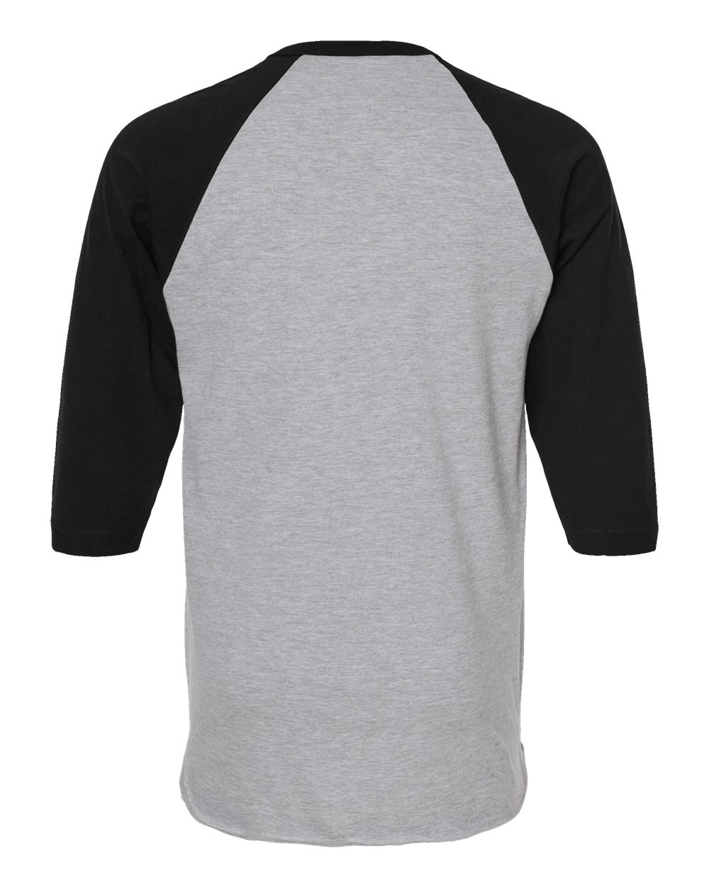Unisex Fine Jersey Raglan Tee - Heather Gray / Black