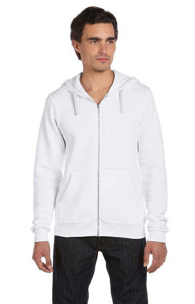 Unisex Triblend Sponge Fleece Full-Zip Hoodie - Solid White Triblend