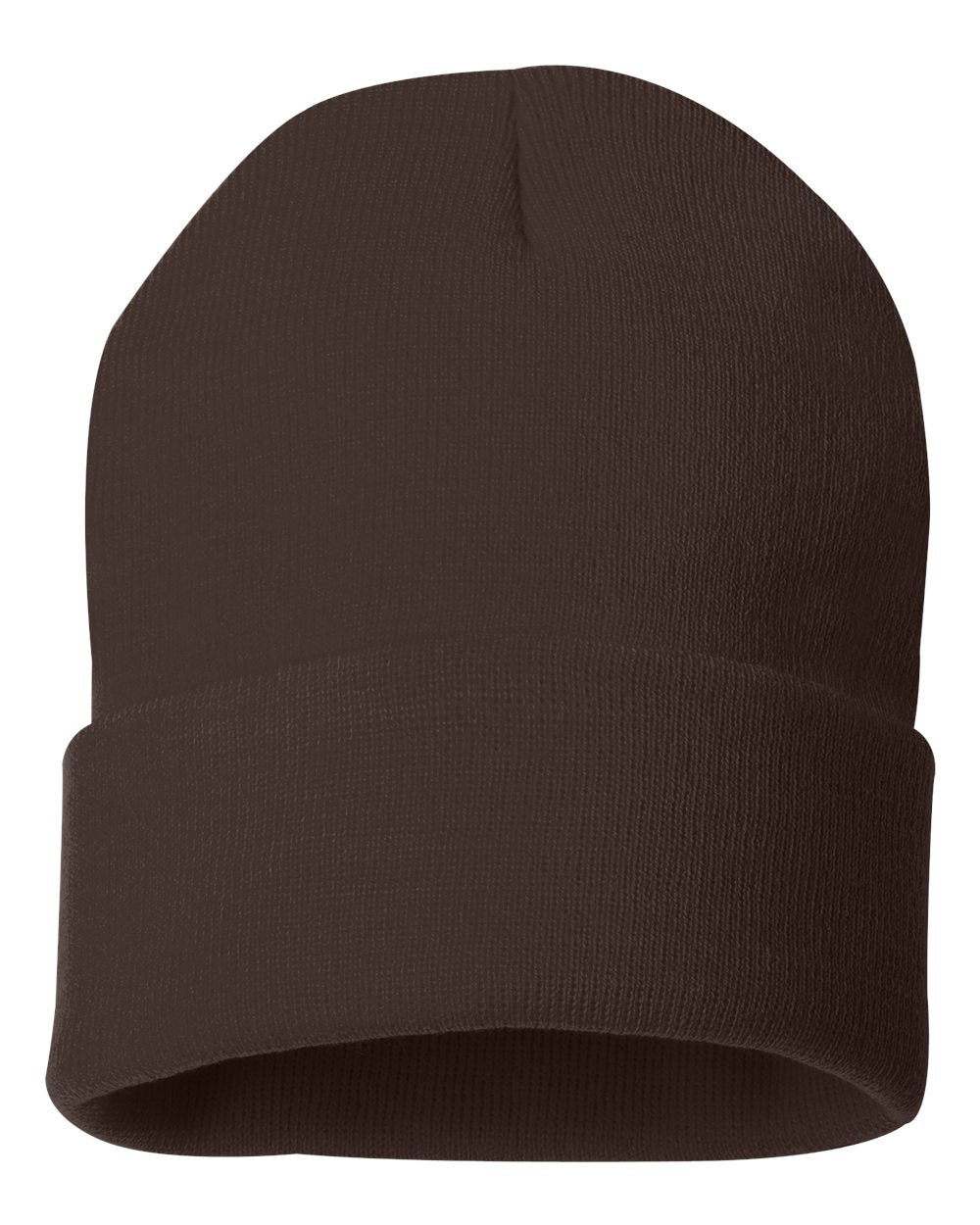 12" Solid Knit Beanie - Brown