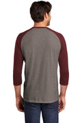 Unisex Perfect Tri 3/4-Sleeve Raglan - Maroon Fr / Gray French