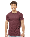 Unisex Fine Jersey Tee - Heather Burgundy