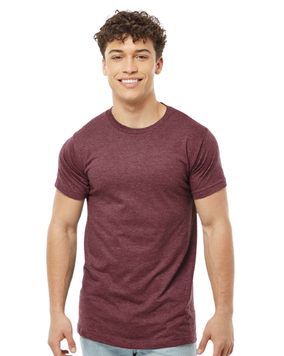 Unisex Fine Jersey Tee - Heather Burgundy