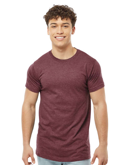 Unisex Fine Jersey Tee - Heather Burgundy