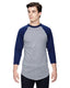 Augusta Sportswear AG4420 - Unisex 3/4-Sleeve Baseball Jersey - Athletic Heather / Navy