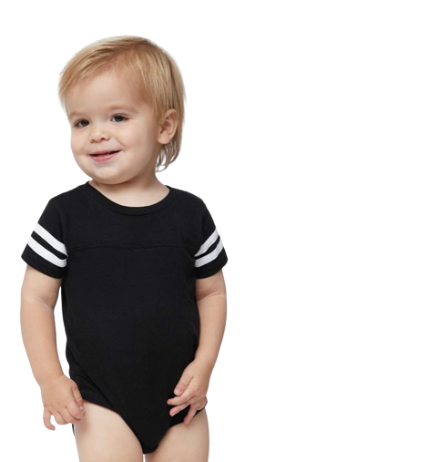 Infant Football Bodysuit - Black / White